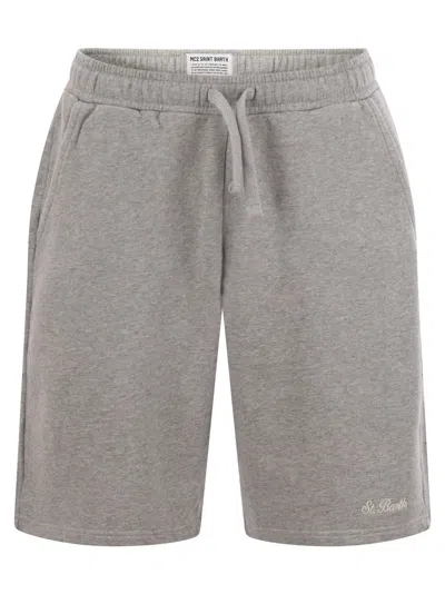 Mc2 Saint Barth Randle Cotton Fleece Bermuda Shorts In Grey