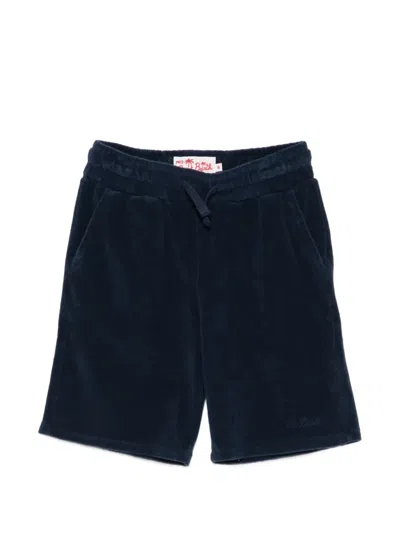 Mc2 Saint Barth Kids' Randle Sponge Jr Drawstring Terry-cloth Shorts In Blue