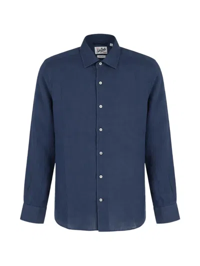 Mc2 Saint Barth Raphael Buttoned Long-sleeved Shirt In Blue