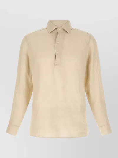 Mc2 Saint Barth Raphael Long Sleeve Polo Shirt Design In Neutral