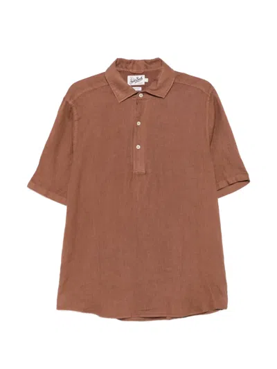 Mc2 Saint Barth Raphael Short-sleeve Polo Shirt In Brown