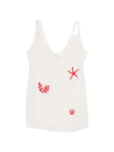 Mc2 Saint Barth Raya Bead-embellished Semi-sheer Mini Dress In Animal Print