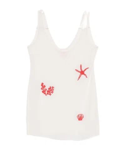 Mc2 Saint Barth Raya Bead-embellished Semi-sheer Mini Dress In Animal Print