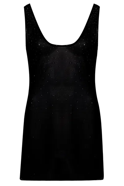 Mc2 Saint Barth Raya Dress Georgette Strass Black