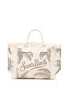 Mc2 Saint Barth Rectangular Tote Bag With Fringed Edge In Multi