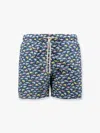 Mc2 Saint Barth Recycled Nylon Swim Trunks With Shark Trouble Multicolor Print