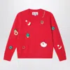 Mc2 Saint Barth Embroidered Crew-neck Jumper In Red