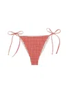Mc2 Saint Barth Marianne Gingham Triangle Bikini Bottom In Red