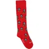 Mc2 Saint Barth Red Socks For Kids With Mickey Mouse In Red