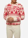 Mc2 Saint Barth Red Sweater Heron With Fair Isle And Dear Santa Jacquard In White