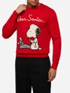 Mc2 Saint Barth Red Sweater Heron With Snoopy Jacquard And Embroidery Snoopy Peanuts® Special Edition In Red