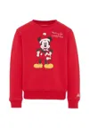 Mc2 Saint Barth Red Sweatshirt For Boy With Mickey Mouse In Red