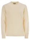 Mc2 Saint Barth Regent - Lambswool Crew Neck Jumper In White
