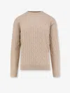 Mc2 Saint Barth Regent Braid Wool Sweater In Neutral