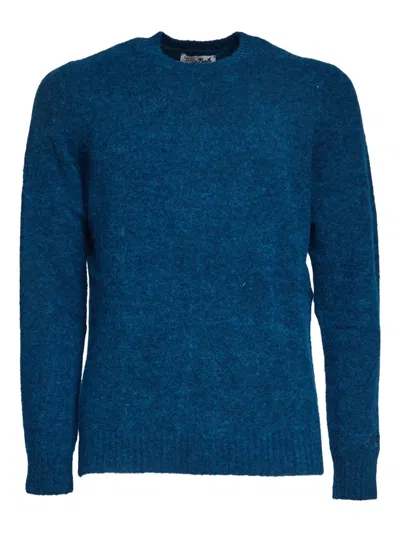 Mc2 Saint Barth Regular-fit Crew Neck Sweater In Stretch Alpaca In Blue