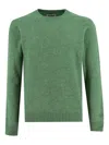 Mc2 Saint Barth Ribbed Crew Neck Long Sleeve Sweater In Green