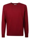 Mc2 Saint Barth Soft Textured Crewneck Knit Sweater In Red
