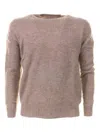 Mc2 Saint Barth Ribbed Hem Crew Neck Long Sleeve Sweater In Gray