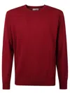 Mc2 Saint Barth Soft Textured Crewneck Knit Sweater In Red