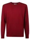 Mc2 Saint Barth Soft Textured Crewneck Knit Sweater In Red