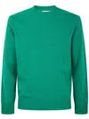 Mc2 Saint Barth Ribbed Hem Crew Neck Lambswool Sweater In Green