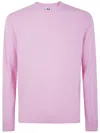 Mc2 Saint Barth Ribbed Cuff Crew Neck Lambswool Sweater In Pink