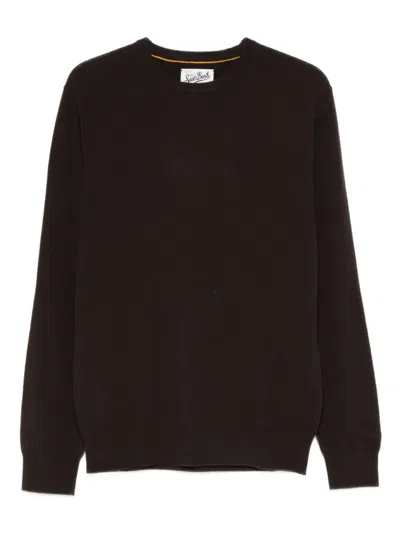 Mc2 Saint Barth Regent Merino Crew Neck Sweat In Brown