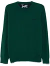 Mc2 Saint Barth Logo Embroidered Crewneck Jumper In 00040g Blendws51 British Green