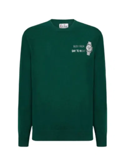 Mc2 Saint Barth Regular Fit Sweatshirt With Embroidered Detail In Green
