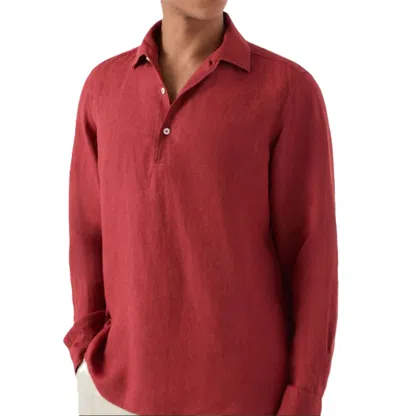Mc2 Saint Barth Relaxed Fit Long-sleeve Shirt With Classic Collar In Pink