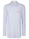 Mc2 Saint Barth Relaxed-fit Stripe Print Shirt With Snoopy Collaboration In White