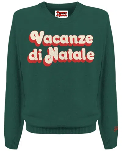 Mc2 Saint Barth Retro-style Dark Green Crewneck Sweater