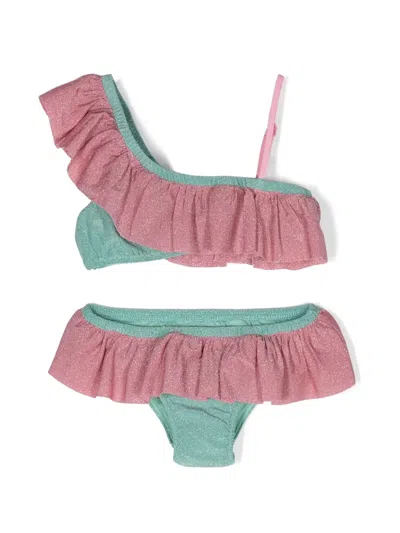 Mc2 Saint Barth Kids' Rey Lurex Bikini In Blue