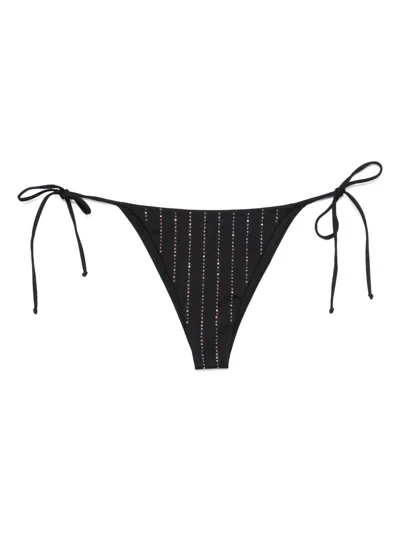 Mc2 Saint Barth Rhinestone-embellished Bikin Briefs In Black