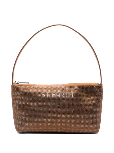 Mc2 Saint Barth Rhinestone-embellished Mini Bag In Brown