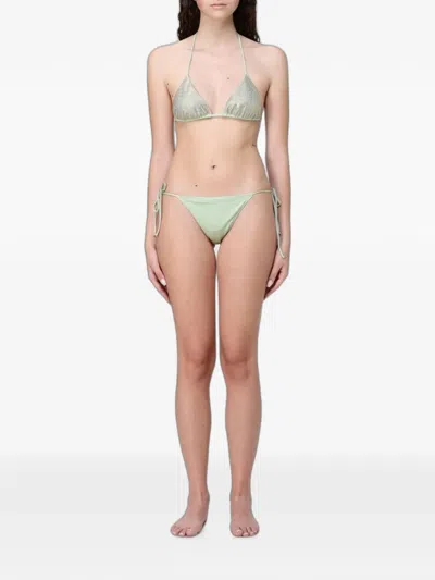 Mc2 Saint Barth Rhinestone-embellished Bikini In Green