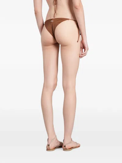 Mc2 Saint Barth Rhinestone-embellished Side-tie Bikini Bottoms In Multi