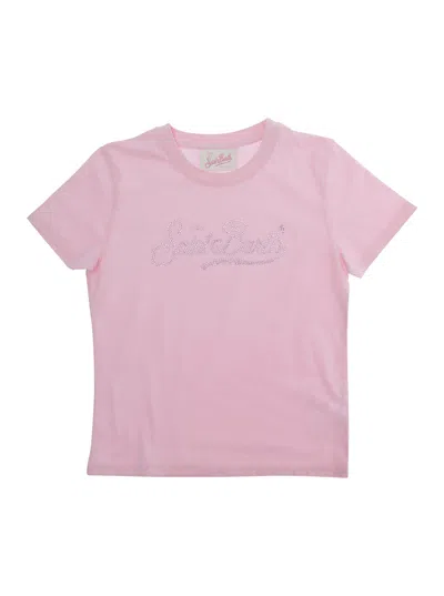 Mc2 Saint Barth Rhinestone-embellished T-shirt In Pink