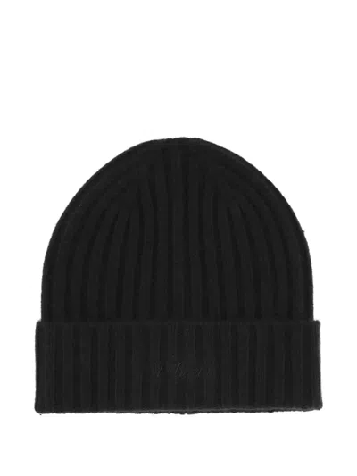 Mc2 Saint Barth Ribbed Beanie In Black
