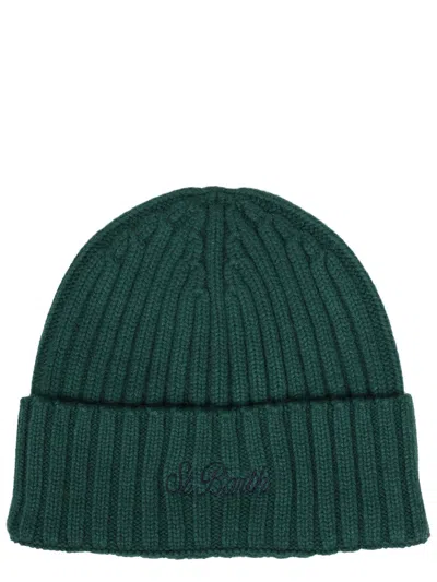 Mc2 Saint Barth Ribbed Beanie For Men - Fall/winter 2024 In Green