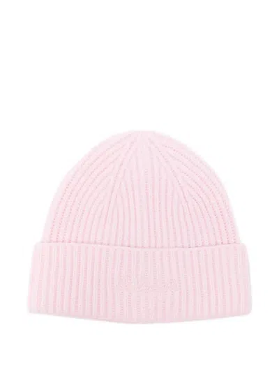 Mc2 Saint Barth Ribbed Beanie Hat In Pink