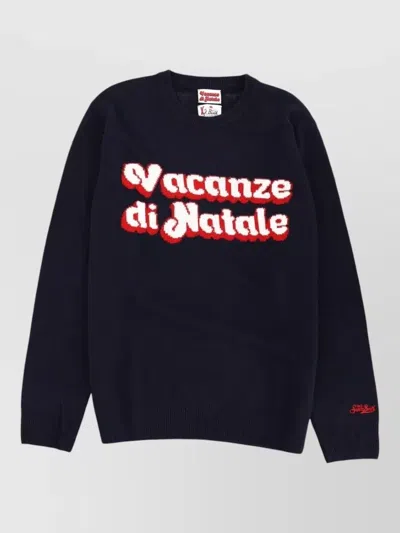 Mc2 Saint Barth Ribbed Cuff And Hem Knit Sweater In Gray