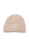 Mc2 Saint Barth Ribbed Embroidered Beanie In Brown