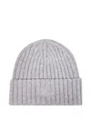 Mc2 Saint Barth Ribbed Embroidery Beanie In Brown