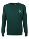 Mc2 Saint Barth Ribbed Embroidery Heron Sweatshirt In Green