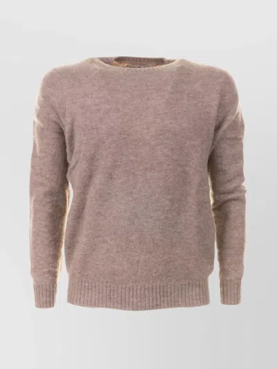 Mc2 Saint Barth Ribbed Hem Crew Neck Long Sleeve Sweater In Black