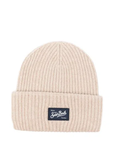 Mc2 Saint Barth Ribbed-knit Beanie In Neutral