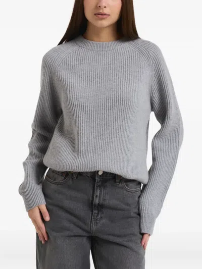Mc2 Saint Barth Ribbed-knit Sweater In Gray