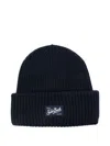 Mc2 Saint Barth Ribbed Patch Hat In Black