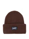 Mc2 Saint Barth Ribbed Patch Hat In Brown